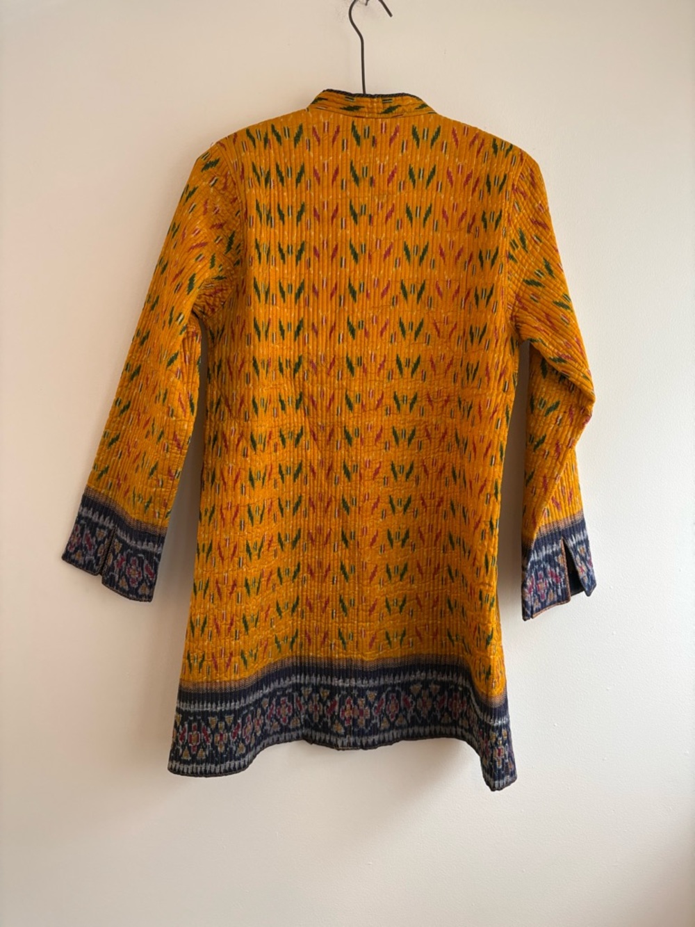 Deadstock silk quilted reversible Indian kantha coat, sz S - NWOT - Picture 4 of 10